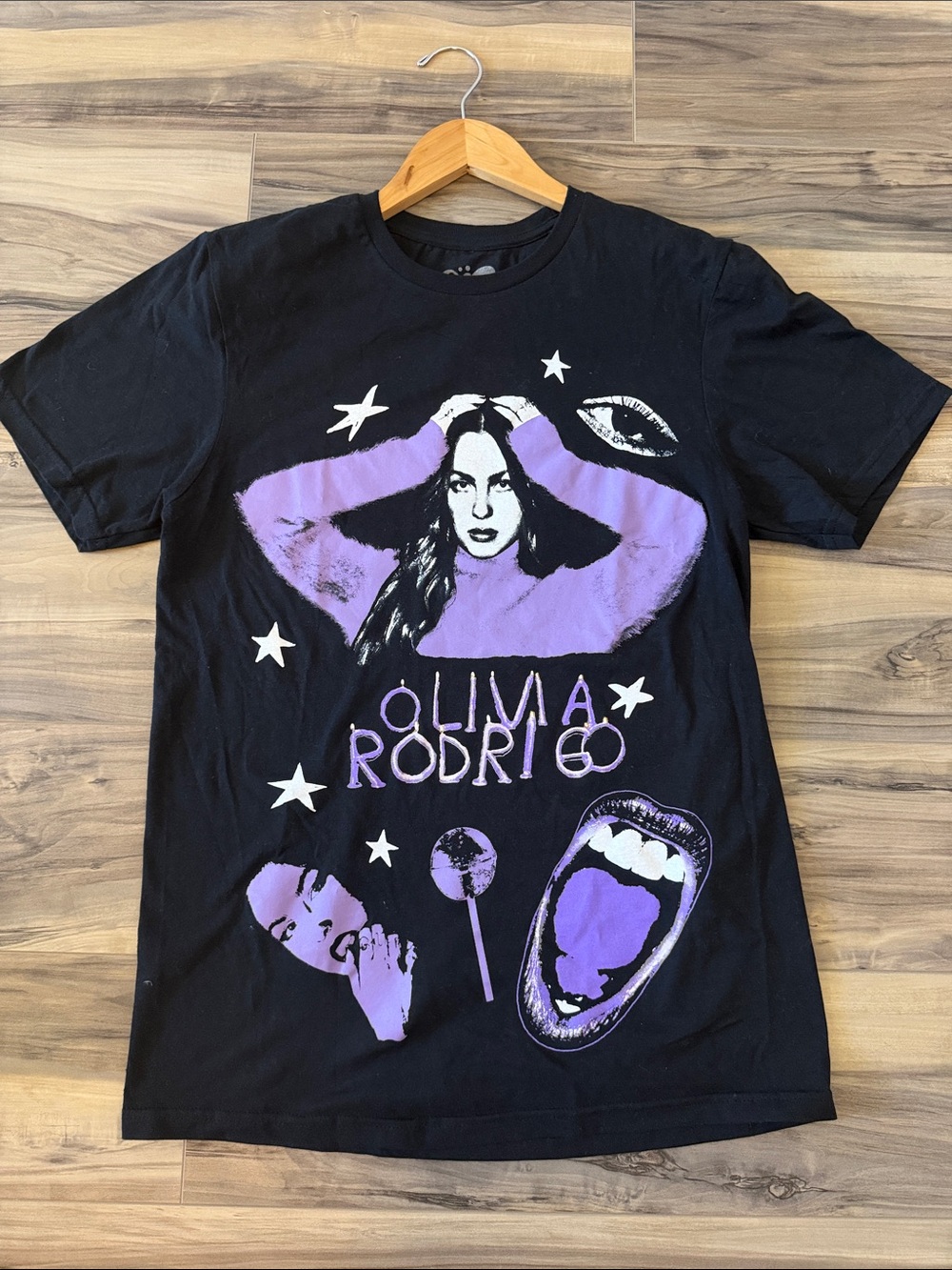 Olivia Rodrigo Black & Purple Graphic Short Sleeve Tee